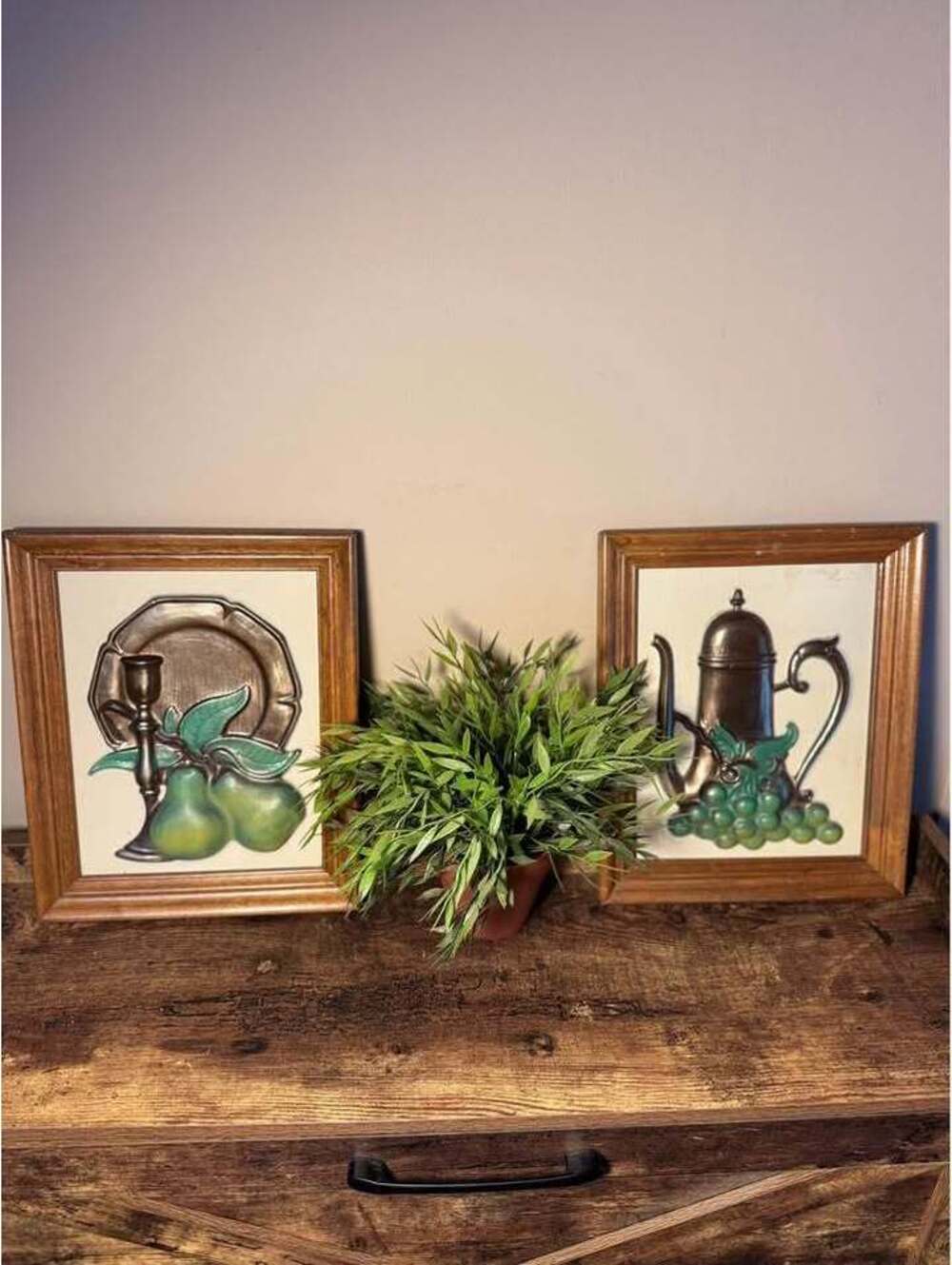 Vintage Farmhouse Kitchen Wall Art Set‎ | Retro Fruit & Coffee Decor
